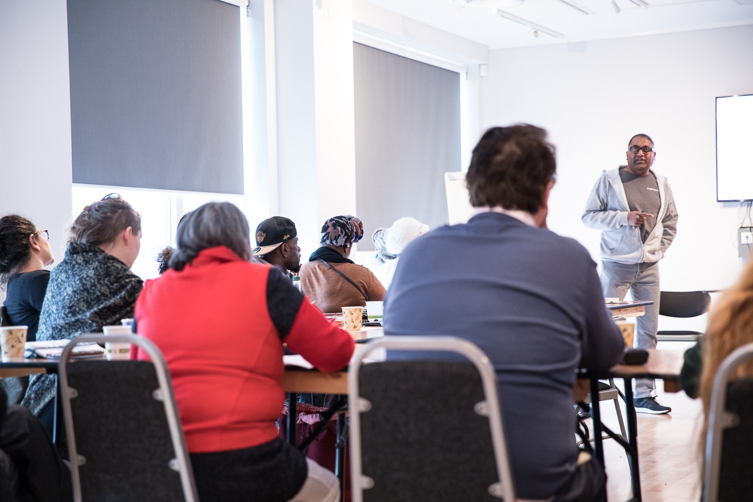People attending a training course.